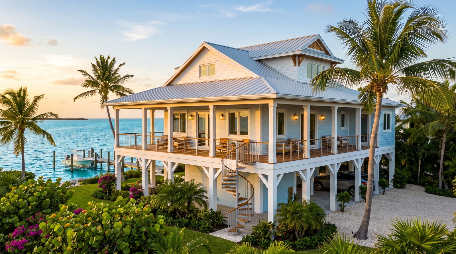 Finished luxury custom coastal stilt home in the Florida Keys